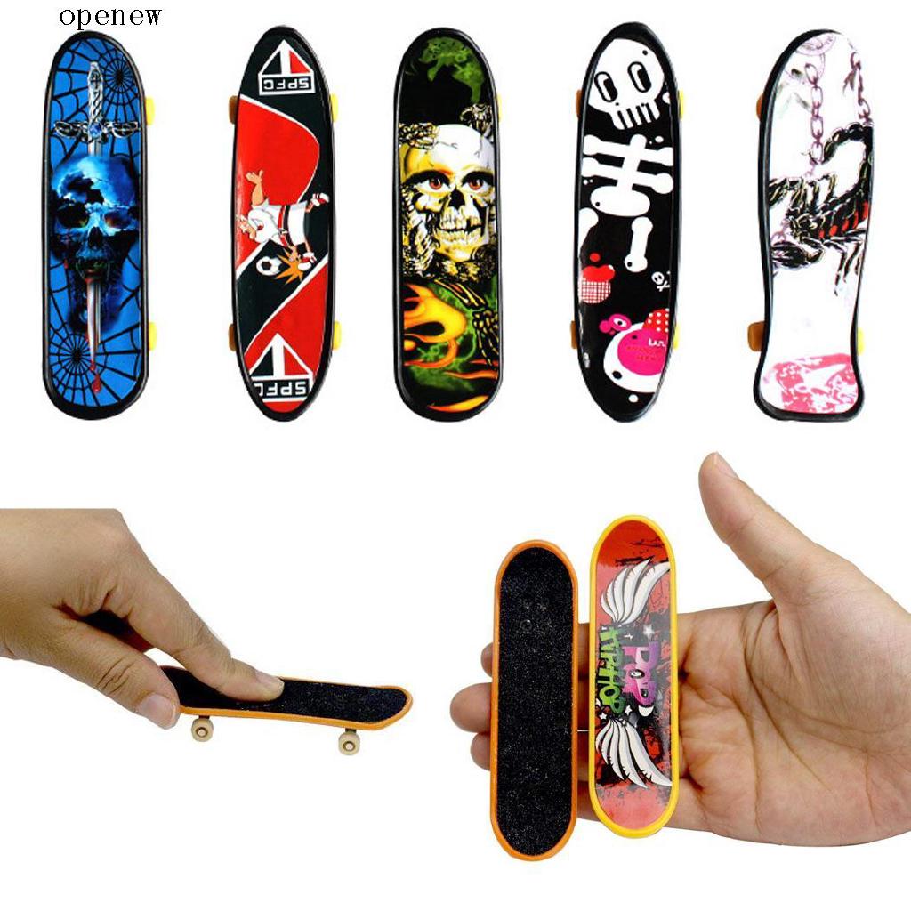 op Cartoon Pattern Mini Fingerboards Finger Skateboard Toy Kids Game