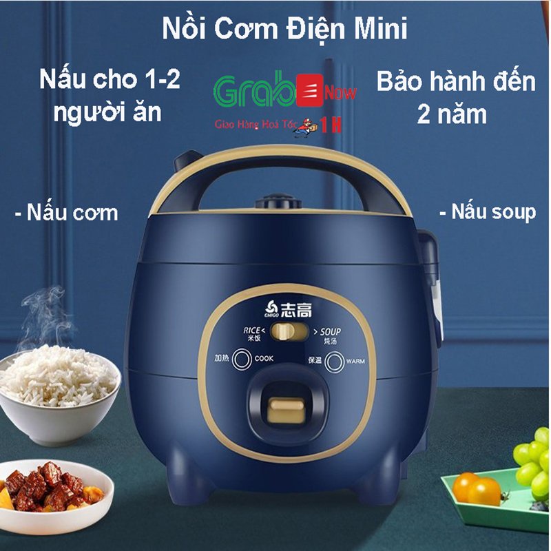 Nồi cơm điện mini đa năng Chigo 1.5L dùng cho 1-2 người ăn, Nồi nấu cơm, Nấu cháo, Hầm xương cồng xuất 350W - CFXP15