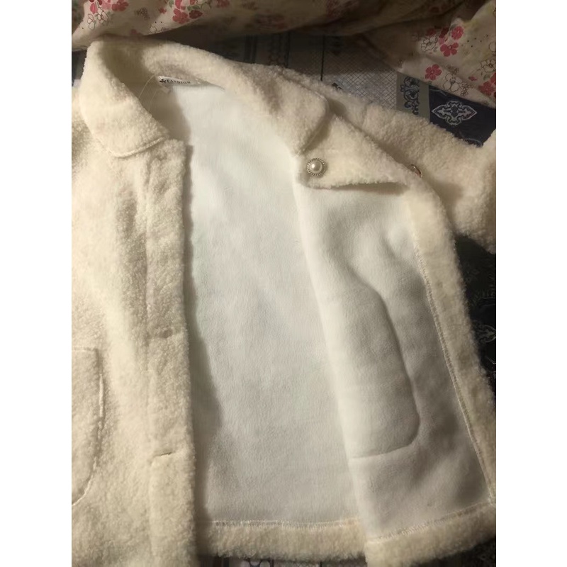 Áo khoác dạ nỉ lông xù mịn tặng kèm dây xích nữ tính - Có ảnh thật