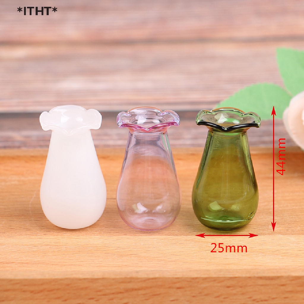 Bình Hoa Thủy Tinh Mini Tỉ Lệ 1: 12 Trang Trí Nhà Búp Bê