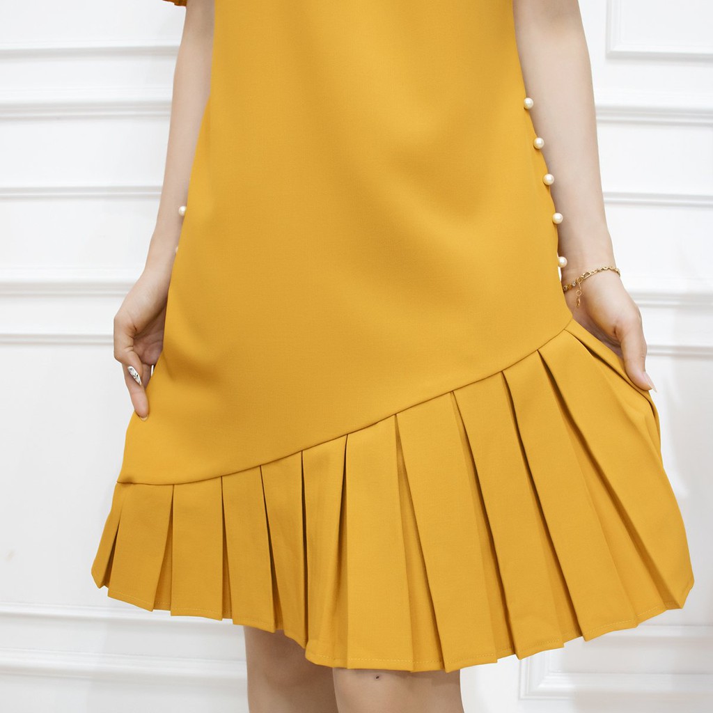 Đầm công sở cao cấp AMYRA xếp ly chất vải cotton lạnh mềm mại - đầm trung niên sang trọng da111 | BigBuy360 - bigbuy360.vn