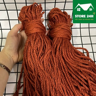200 gr dây thừng cotton màu cam đất (new & hot), làm macrame, handmade size 3mm,5mm, mềm, mịn, mượt, giá tốt I Store 24h