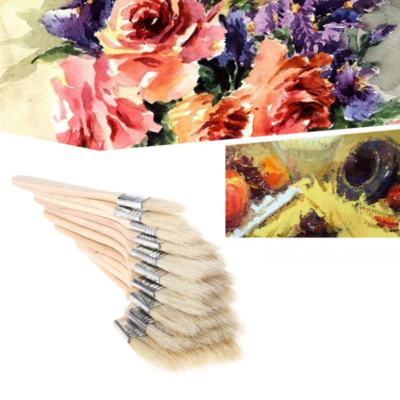 Cọ Vẽ Tranh Sơn Dầu Cán Gỗ Acrylic