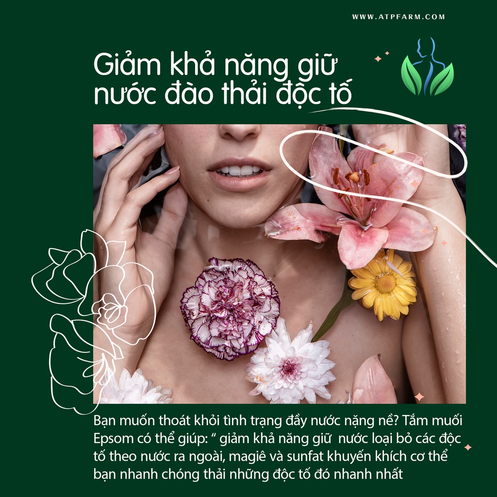 ATP Farm - CHÍNH HÃNG : Thùng 5KG Muối tắm EPSOM - Organic 100% Cao cấp Nhập khẩu Châu Âu