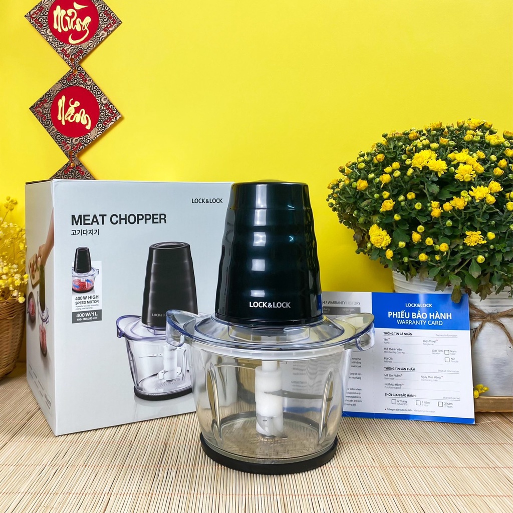 Máy xay thịt ranbem 224A, xay rau củ quả,  máy xay thực phẩm đa năng ranbem dung tích 1,2l 2l cối inox, cối thuỷ tinh
