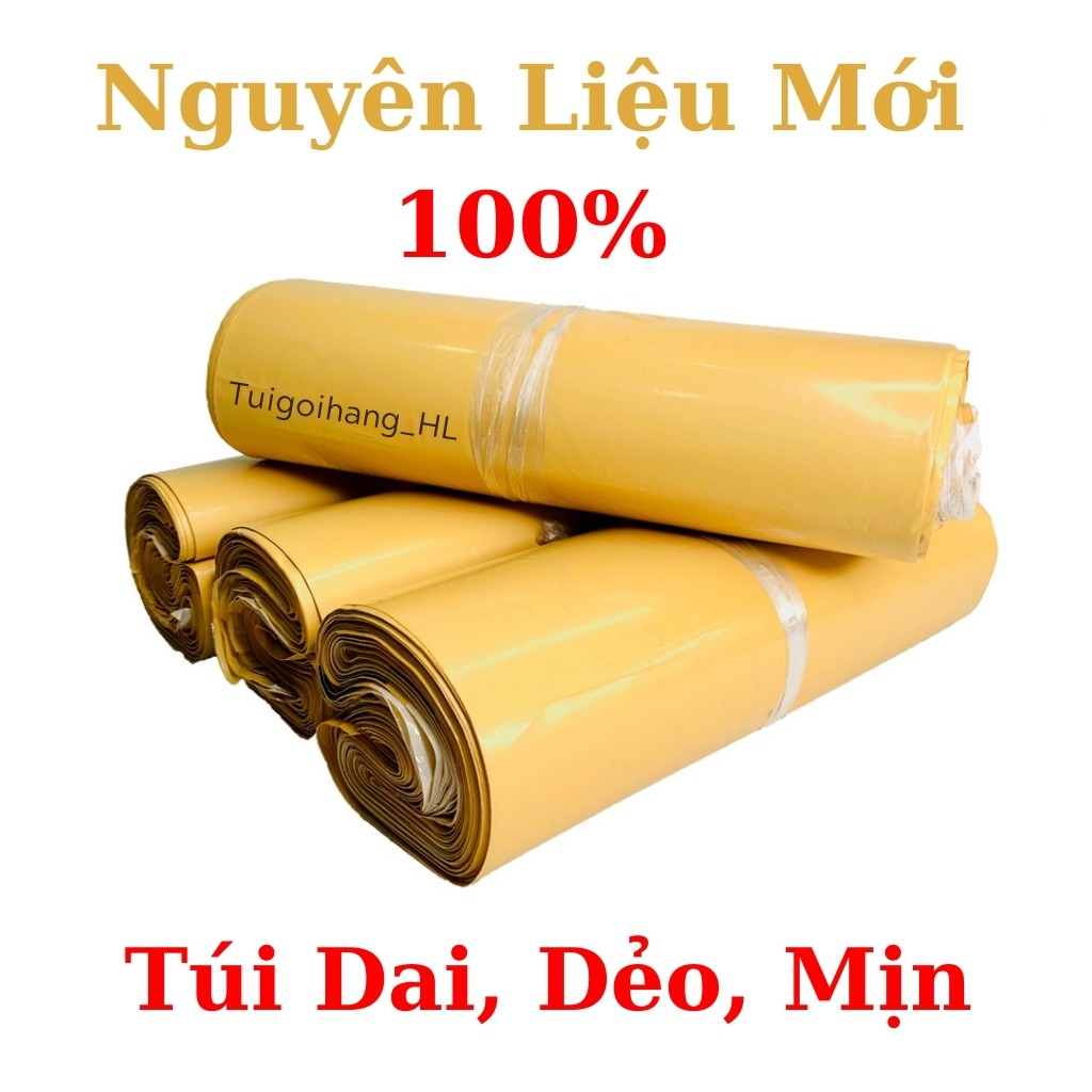 Túi Gói Hàng Màu Vàng Đồng In Chữ & Họa Tiết Size 30x42 Cao Cấp