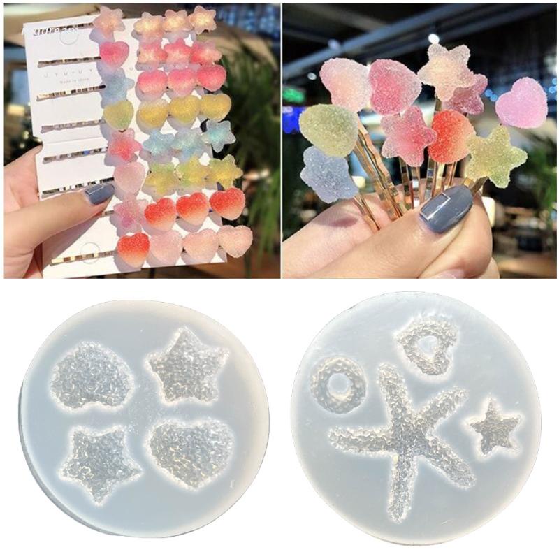 Khuôn silicone làm phụ kiện trang trí kẹp tóc trang sức resin tiện lợi