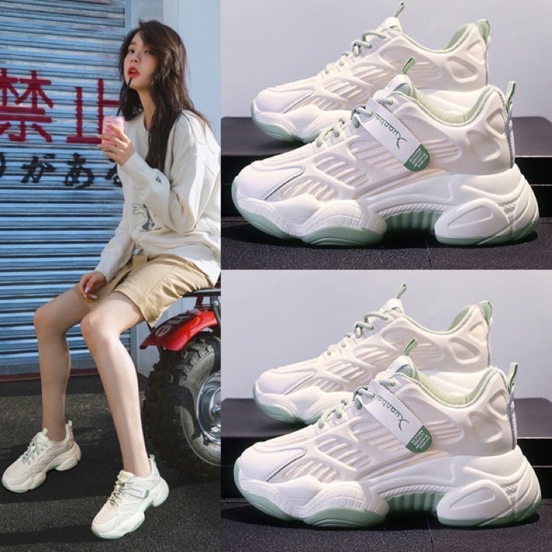 Giầy thể thao độn đế 5 phân, Giầy giày sneaker Hàn Quốc Đế cao su From ôm chân nhẹ -BeBu Shoes