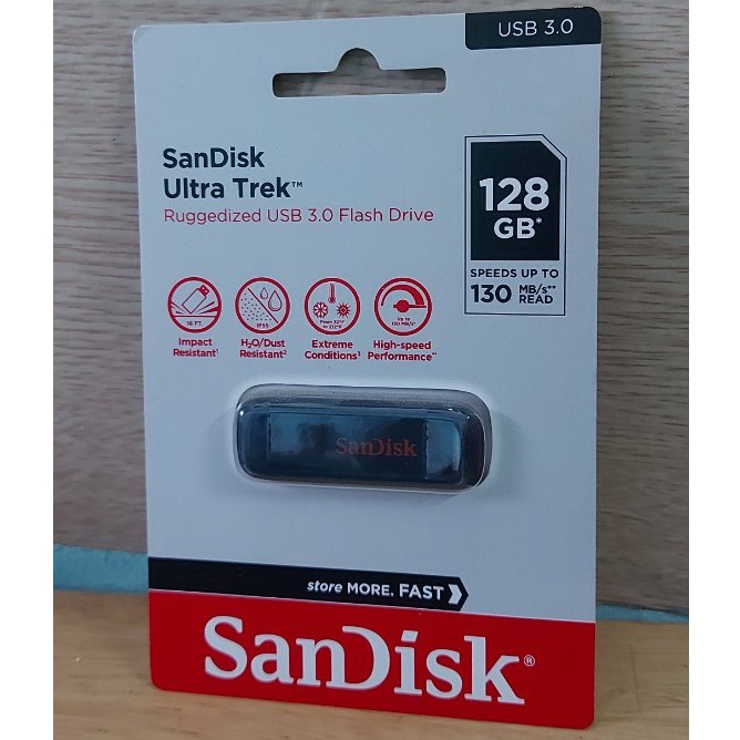 USB 3.0 SanDisk CZ490 Ultra Trek 128GB 130MB/s (Đen) | BigBuy360 - bigbuy360.vn