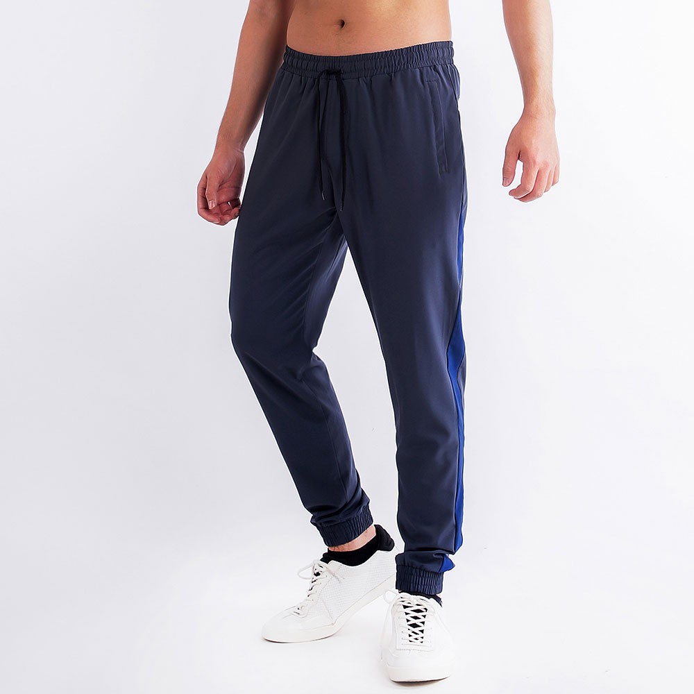 Quần jogger thể thao nam Runnavy cao cấp, vải gió chống nước co giãn chun gấu bó Thu Đông màu xanh ghi