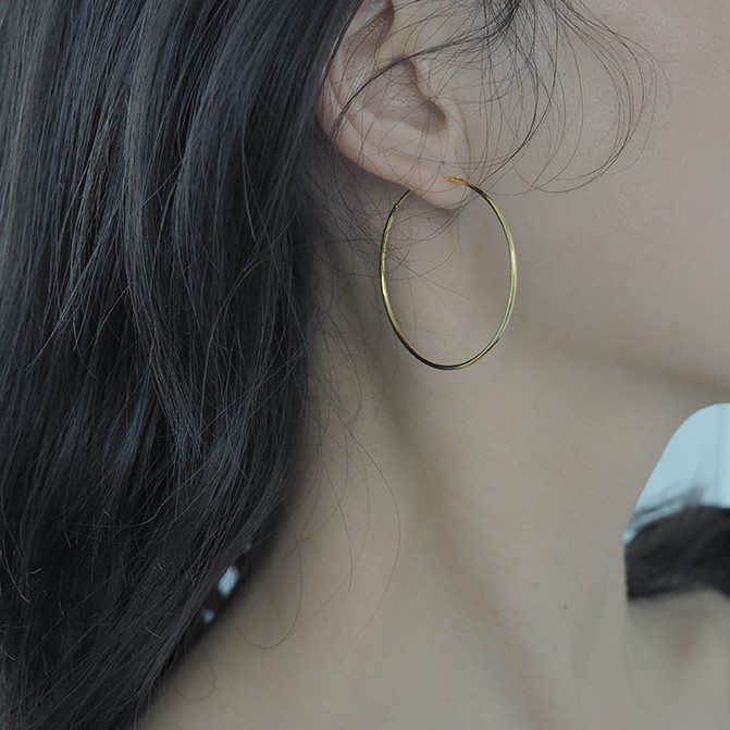 Bộ Bông Tai Hình Tròn Đính Đá Kiểu Dáng Sang Trọng