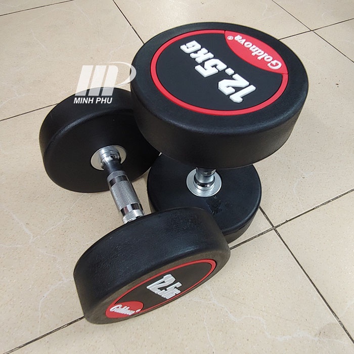 Tạ tay cao cấp Goldnova 12.5kg ⚡ Dụng cụ tập GYM chuyên nghiệp ⚡ Tạ bọc cao su loại 12.5kg 1 chiếc