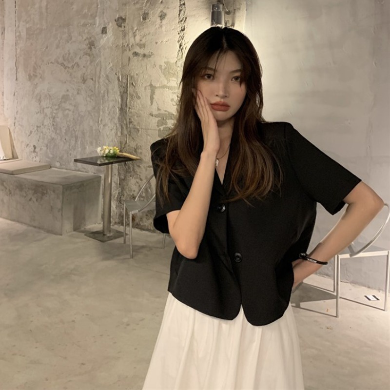 Korean light casual suit women's loose short sleeve Blazer