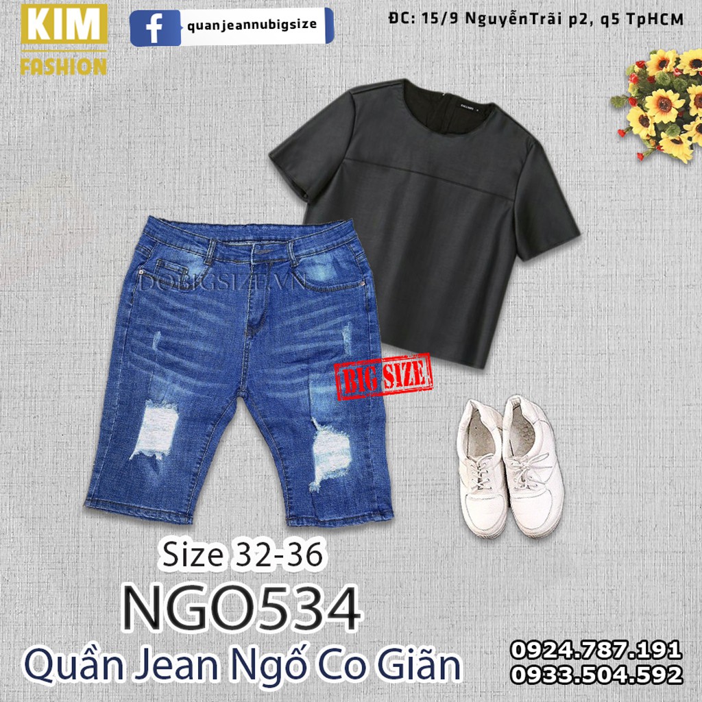 quần jeans ngố 7 tấc co giãn bigize NGD534