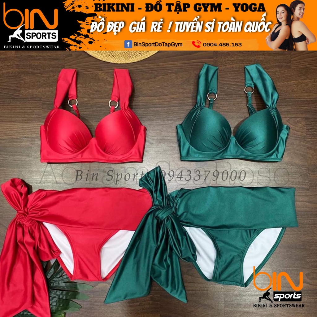 Bikini Nữ 2 Mảnh Quần Cạp Cao Aó Bra Nâng Ngực Bin Sports BHV095