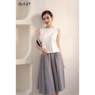Váy dài sọc caro xòe đám mây Caro Cloudy Skirt Maxy Workshop