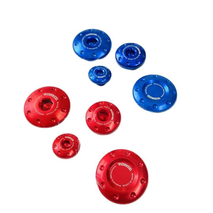 Bộ ốc mâm lửa, ốc nắp nhớt, nắp chụp cacte hộp sên xe máy chất liệu nhôm gắn cho dòng xe Honda như Wave, Dream, Future..