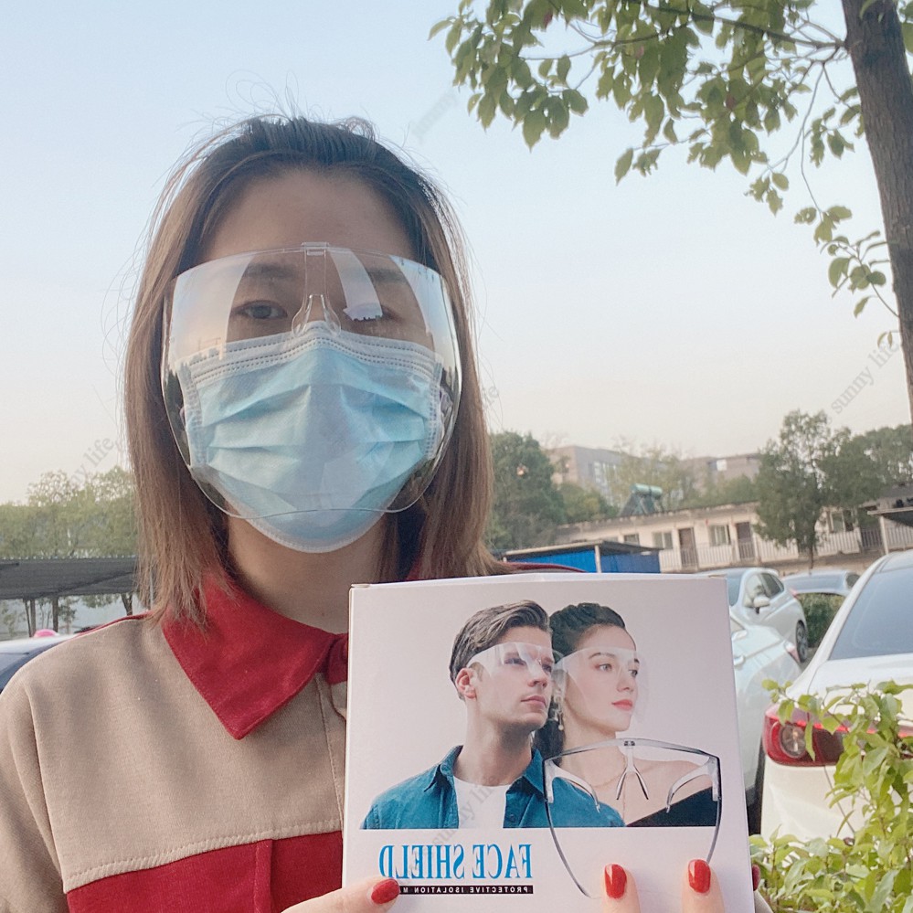 Mắt kính bảo hộ FACE SHIELD bảo vệ khuôn mặt mẫu lớn ôm hết mặt.Nam và nữ Face Shield lớn Gương acrylic Oversized Full face shield