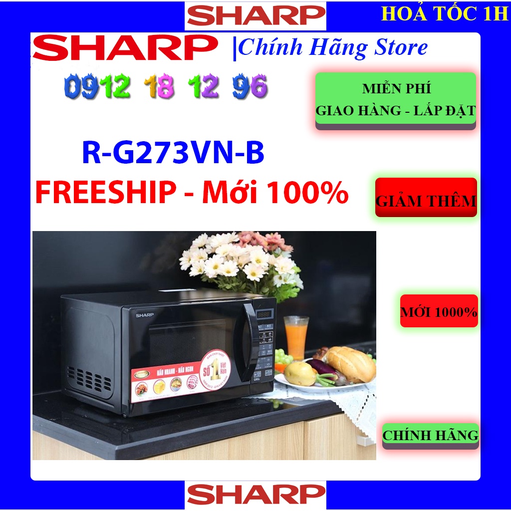 [Mã 155ELSALE giảm 7% đơn 300K] [SHARP G273VN] Lò vi sóng Sharp R-G273VN-B 20 lít