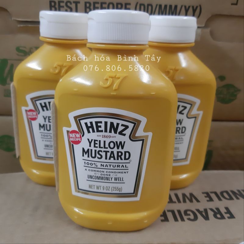 Mù Tạt Vàng HEINZ 255gram Hàng nhập khẩu Mỹ