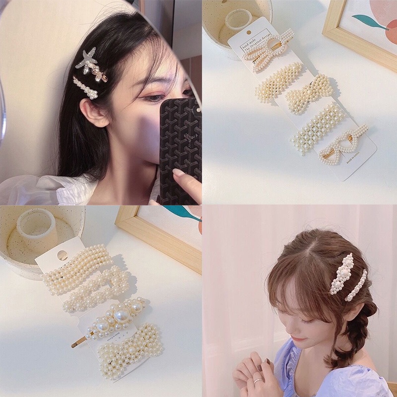 Kẹp tóc đính ngọc trai giả thời trang cho nữ