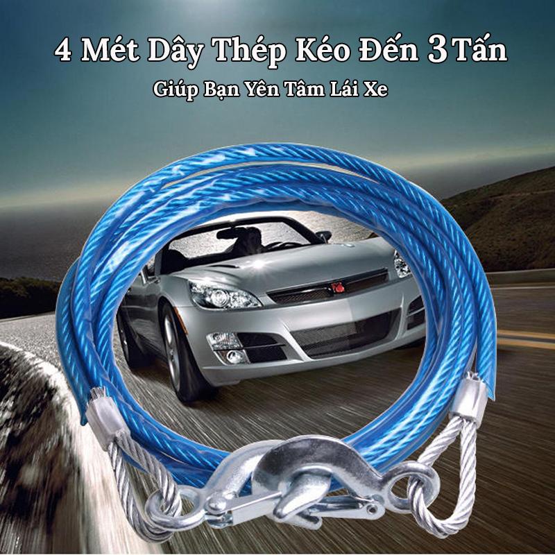 Cáp Kéo Xe Ô Tô - Dây Cáp Kéo Xe Lõi Kim Loại Siêu Bền ,Trọng Tải 5-7 Tấn CARZONE.TOP