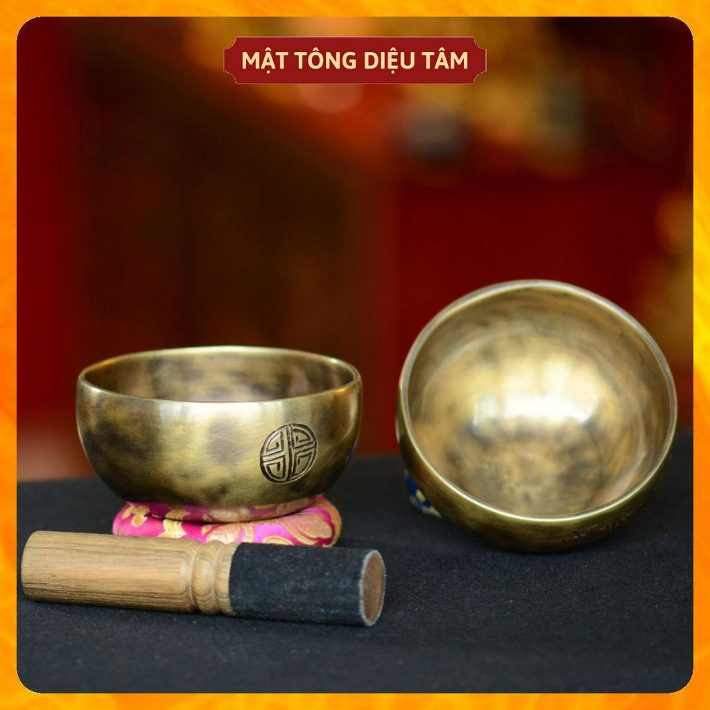 Chuông Xoay Thủ Công Nepal Tây Tạng Dòng Full Moon nhiều Size kèm đệm dùi- Diệu Tâm mã chuong xoay thu cong vien chu