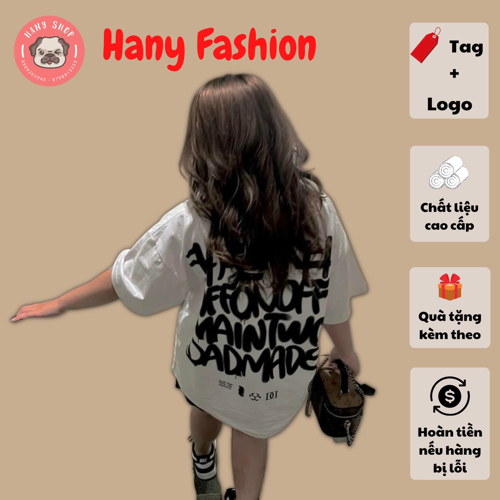 Áo thun tay lỡ Good Friends màu trắng unisex nam nữ form rộng 40kg đến 90kg vải cotton dày mịn Hany Fashion AL193