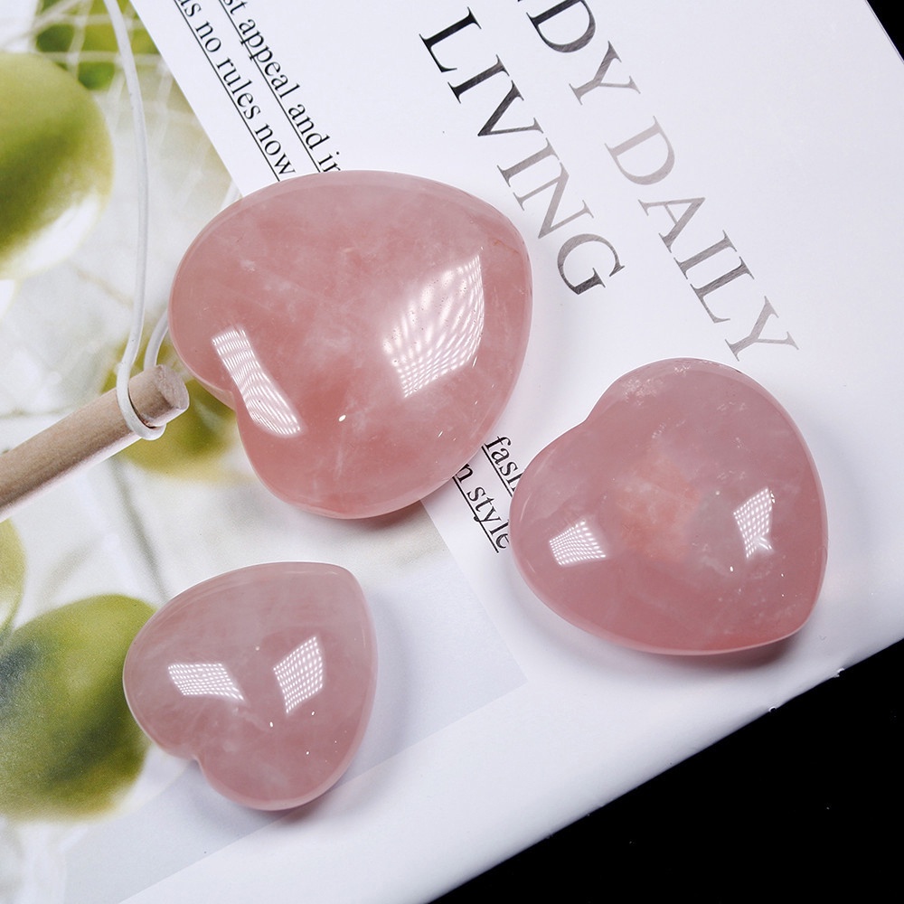 Đá Trái Tim Rose Quartz Size Siêu Lớn 4-5 Cm Thanh Tẩy Năng Lượng DA52