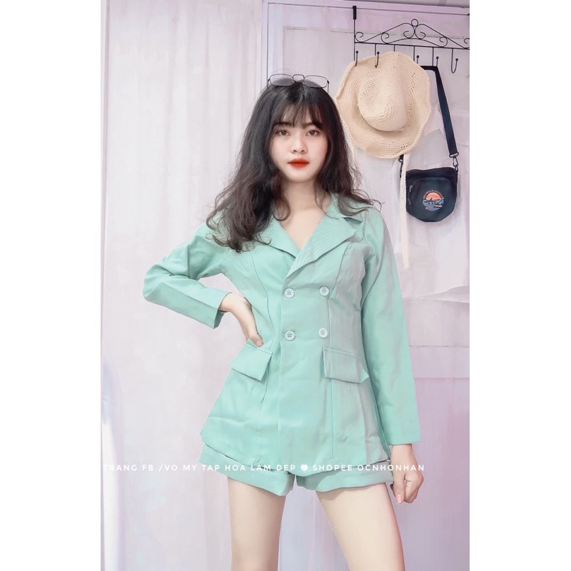 set vest ngắn 3 món ảnh chính chủ