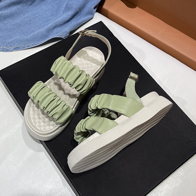 IELGY Giày sandal đế xuồng kiểu Pháp thời trang thoải mái cho nữ