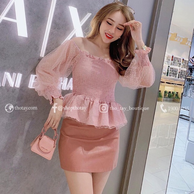 [ XẢ KHO 11.11] ẢNH THẬT ÁO KIỂU PHỐI LƯỚI BI