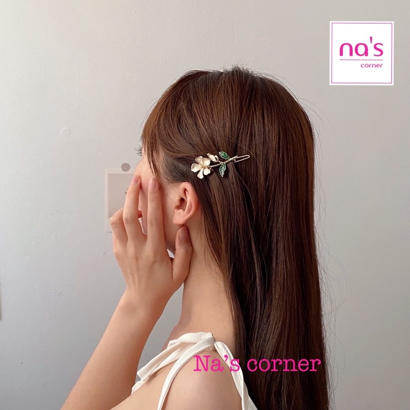 Kẹp tóc mái hoa kim loại