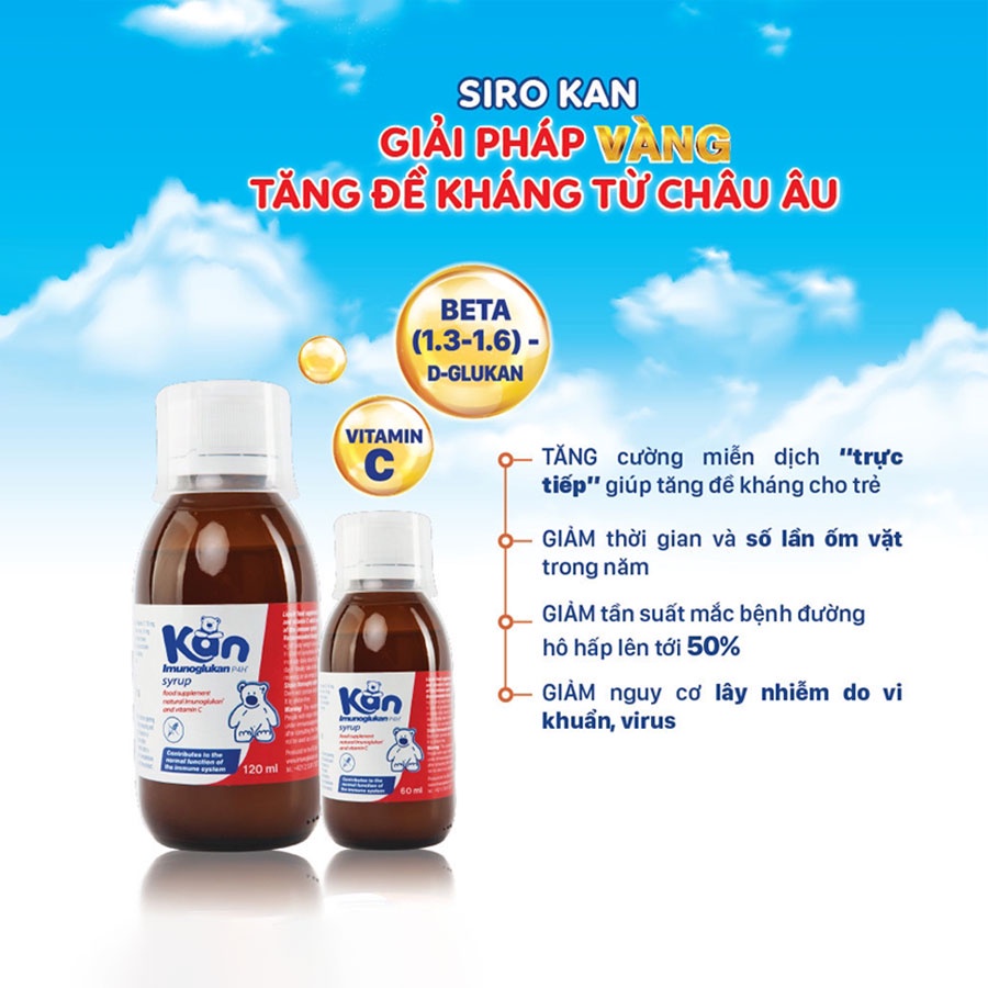 Siro gấu Kan Imunoglukan P4h - Tăng Cường Sức Đề Kháng Cho Bé- nhập khẩu từ Slovakia
