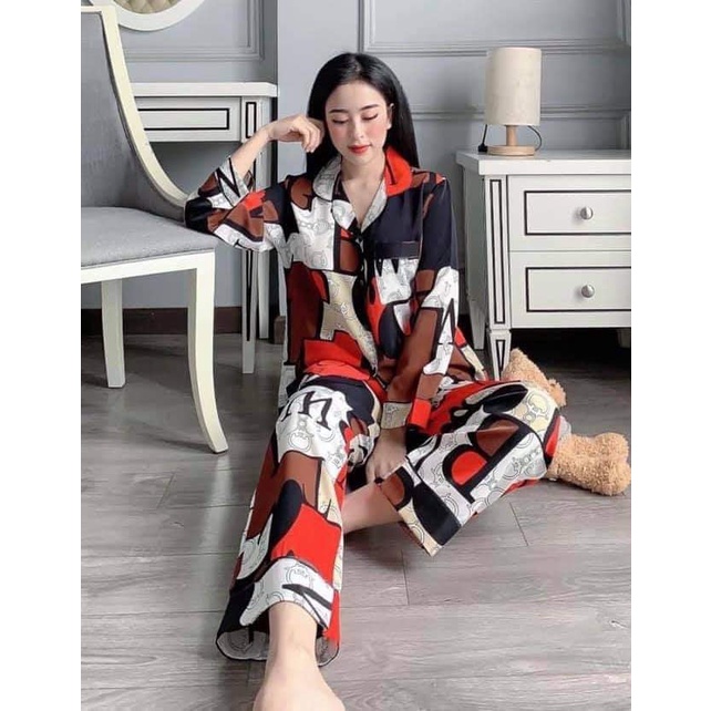 Set bộ pyjama pijama pizama lụa mềm