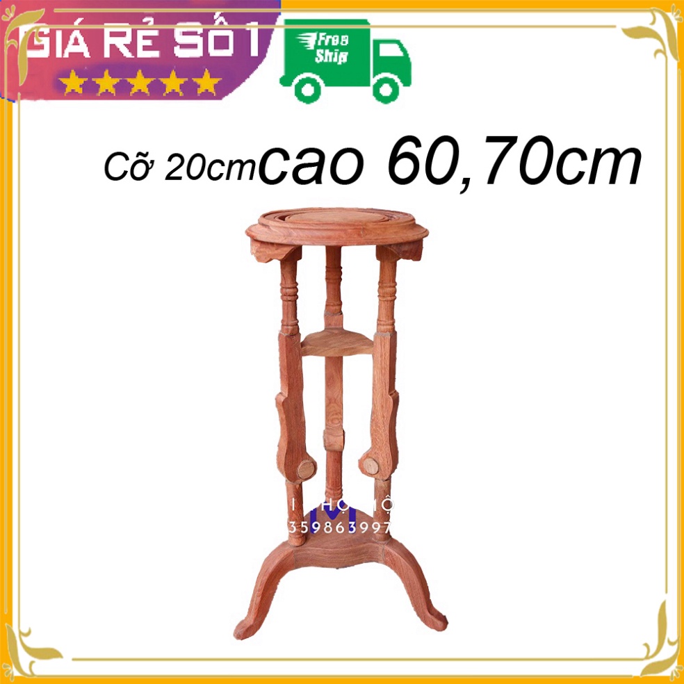 Đôn kê lục bình,Chậu cây cảnh gỗ hương mặt 20 cao 60,70
