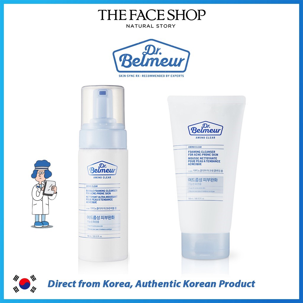 [Mã FMCGMALL giảm 8% đơn từ 250K] Sữa Rửa Mặt Dành Cho Da Mụn TheFaceShop DR.BELMEUR AMINO CLEAR150ml