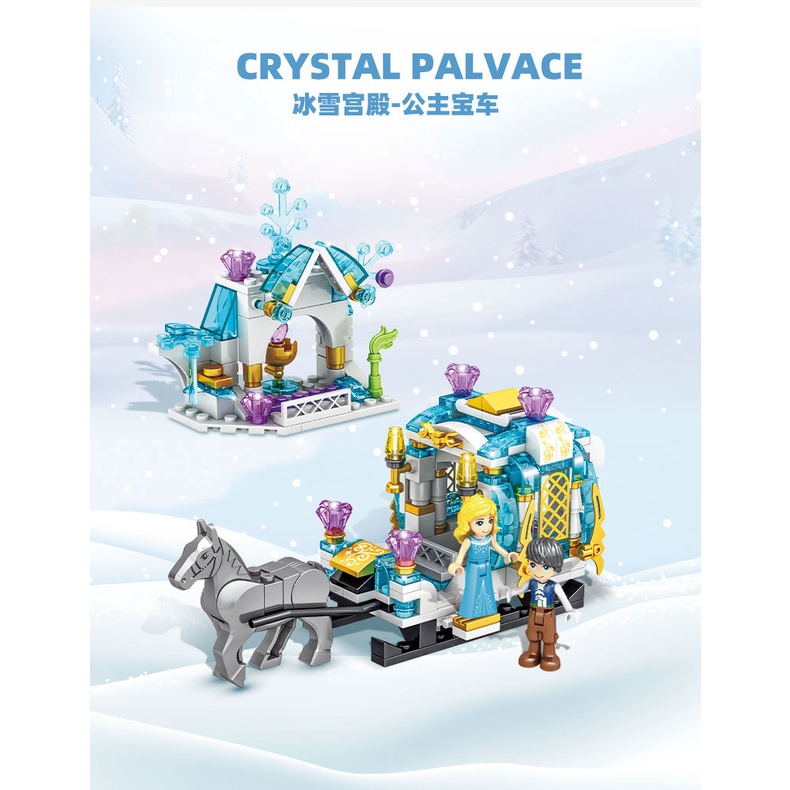Bộ Đồ Chơi Lắp Ráp Lego Lâu Đài Băng Và Lâu Đài Tuyết Lãng Mạn Cho Bé