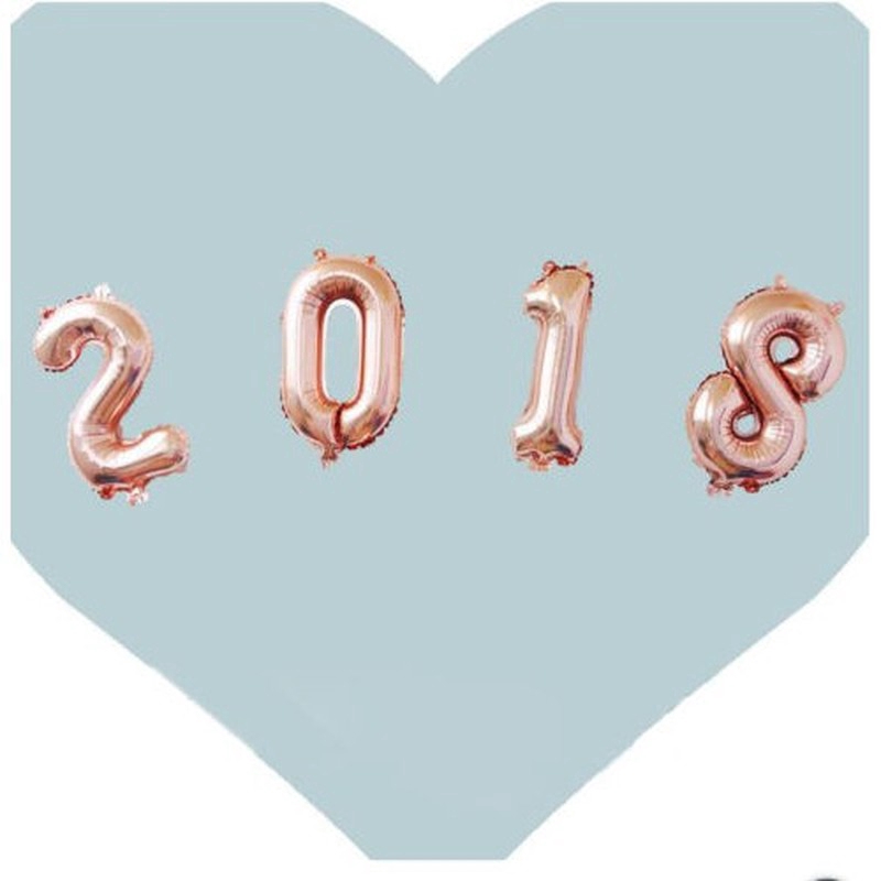 Bong Bóng Nhôm 16&quot; Hình Chữ Số Màu Vàng Hồng Trang Trí Tiệc Sinh Nhật 0123456789 Trang Trí