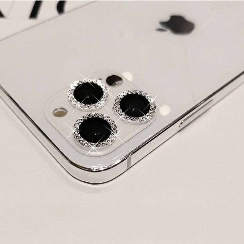 Bộ 3 dán camera kim cương phay cho iPhone 13 Mini, 13, 13 Pro, 13 Pro Max bảo vệ mắt camera siêu đẹp lấp lánh