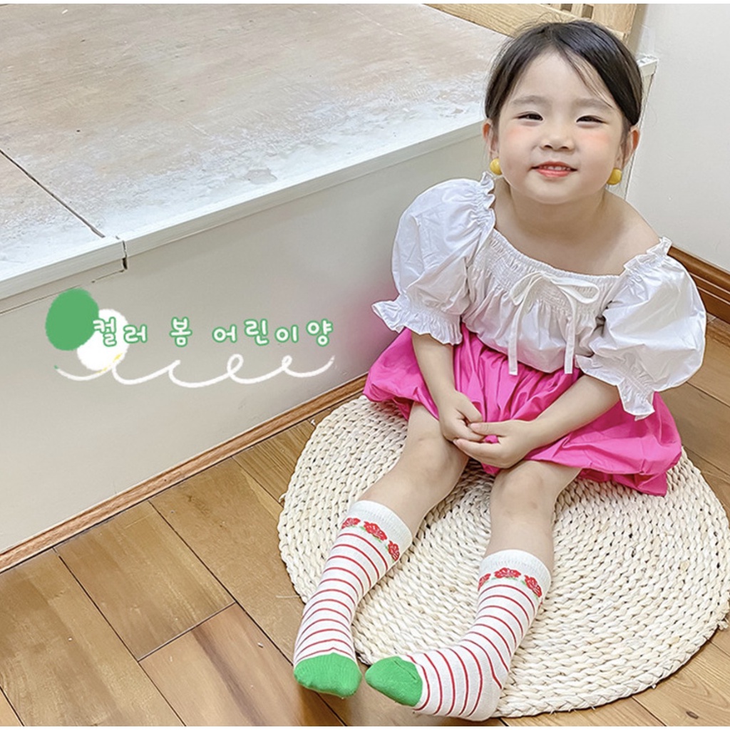 Tất cao cổ cho bé gái, Tất hình chấm bi, Tất Hoa, Từ 1 đến 3 Tuổi Thời Trang Trẻ Em Phong cách Hàn Quốc OIBECUNG - PK50