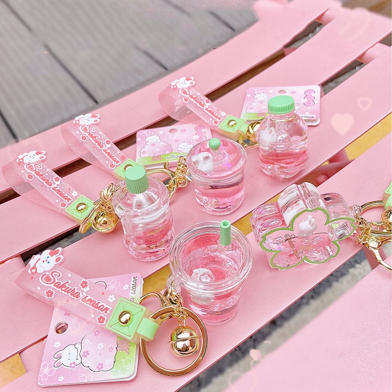 Móc khóa Sakura nhiều kiểu dáng chất liệu PVC độc đáo làm quà tặng bạn bè người thân,trang trí balo túi xách-Ráp
