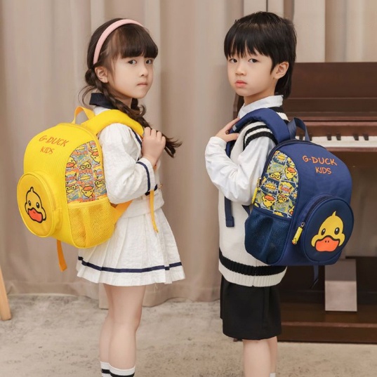 ❈○Con vịt nhỏ màu vàng ba lô trẻ em đơn giản dễ thương túi đi học mẫu giáo bé trai và bé gái