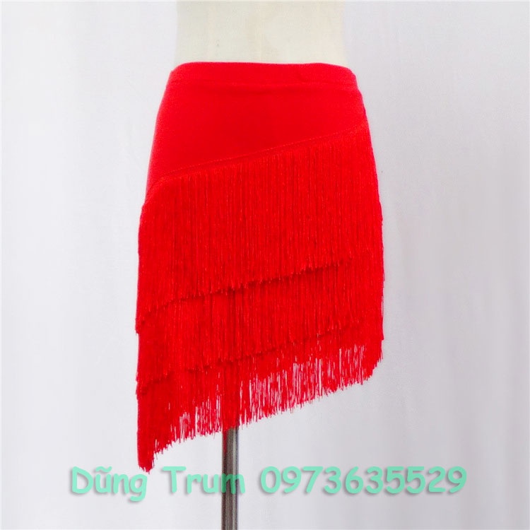 Váy khiêu vũ 3 tầng chéo tua rua nhảy Latin cực đẹp | BigBuy360 - bigbuy360.vn