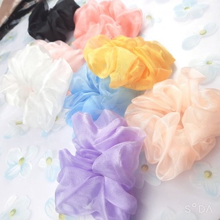 Dây buộc tóc scrunchies voan kính
