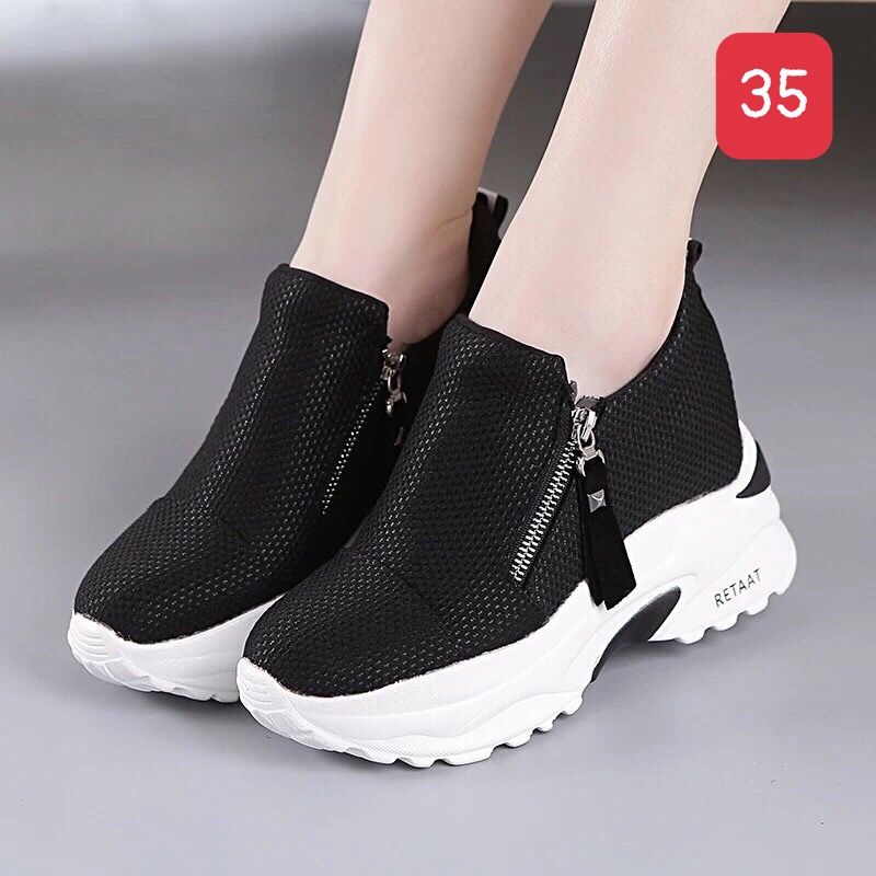 Giầy độn đế nữ nâng chiều cao 10 cm, hàng cao cấp đi êm chân thoáng khí tạo cảm giác thoải mái, đặc biệt là dễ phối đồ