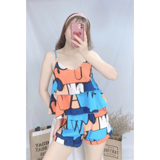 Đồ Bộ Lụa Nữ Mặc Nhà Phối Tầng Nhiều Màu