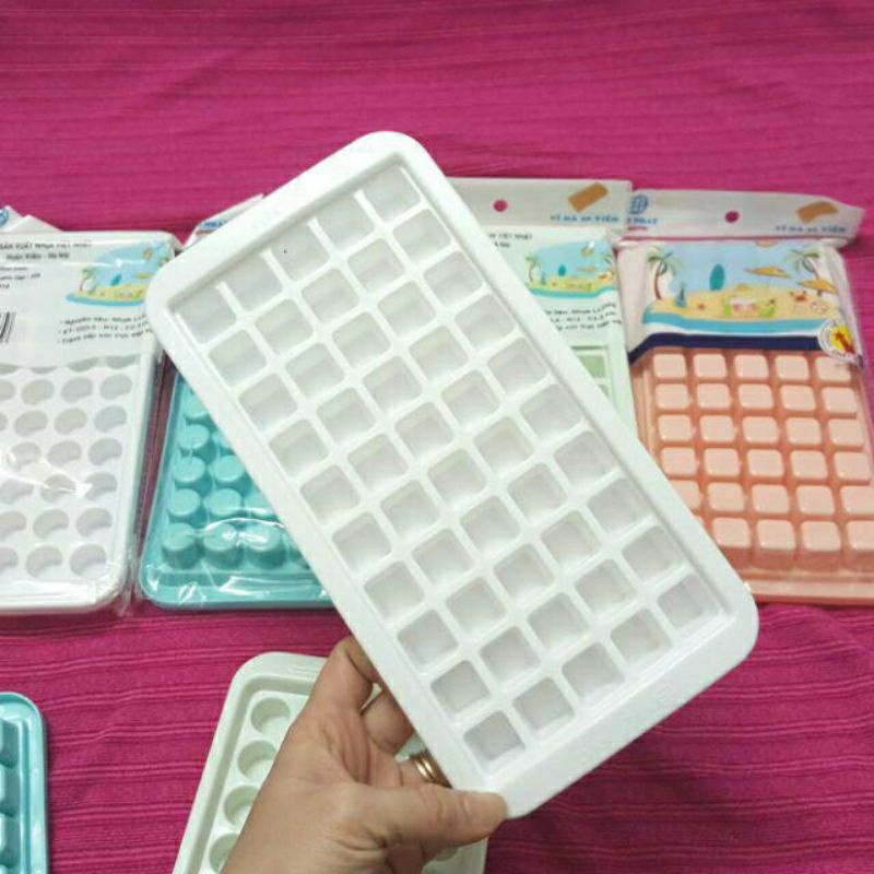 Khuôn, khay làm thạch, vỉ đá 50 viên tròn, vuông Việt Nhật