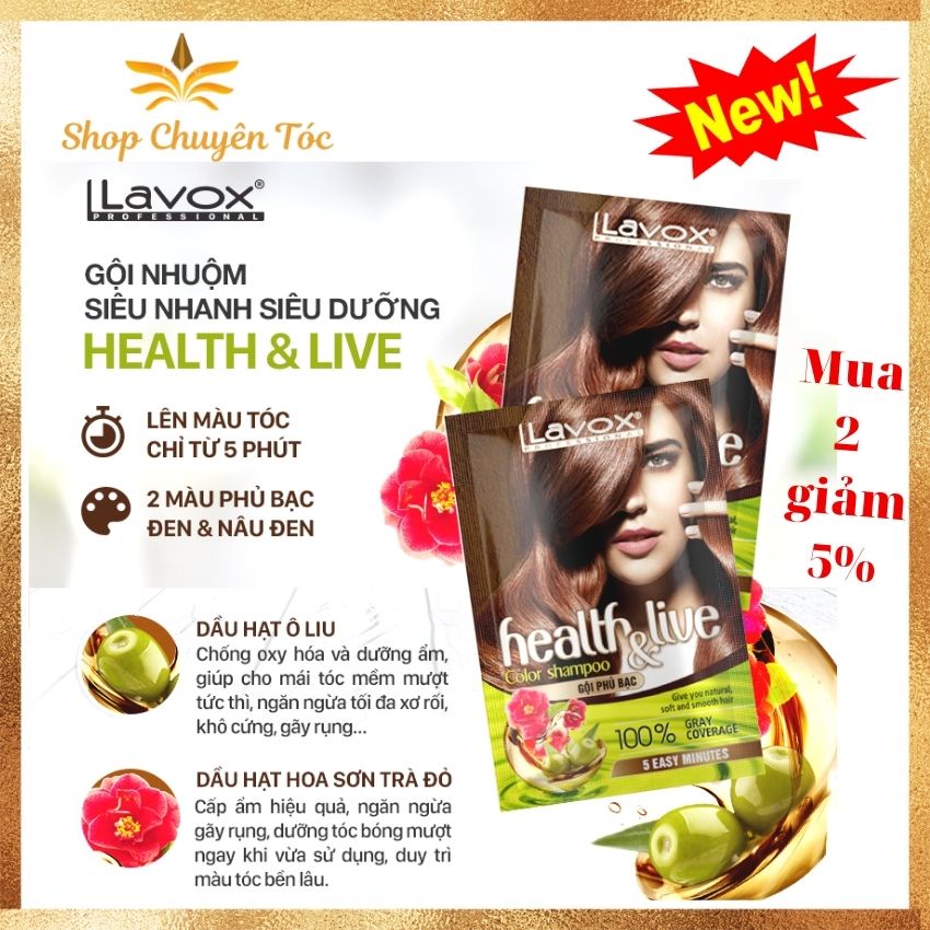 //CHÍNH HÃNG // Dầu Gội phủ tóc bạc SIÊU DƯỠNG LAVOX  gói gọi 30ml mã GG01 dùng tại nhà !