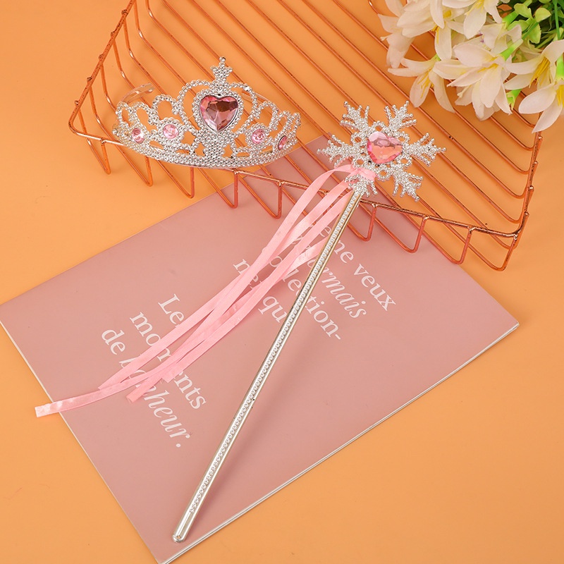 Bộ 2 Món Vương Miện Công Chúa Elsa + Đũa Thần Kỳ Dành Cho Trẻ Em | Phụ Kiện Thời Trang Trẻ Em